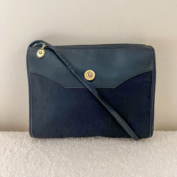 DIOR Black Canvas and Leather Crossbody Bag - Picture 1 of 12